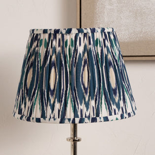 Izara 30cm Blue Ikat Pleated Tapered Shade