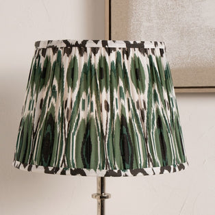 Izara 35cm Green Ikat Pleated Tapered Shade