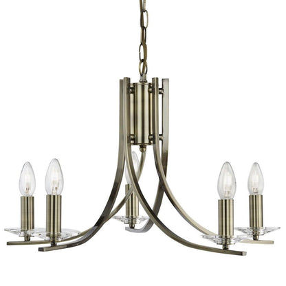 Ascona 5-Light Antique Brass Chandelier Ceiling Light