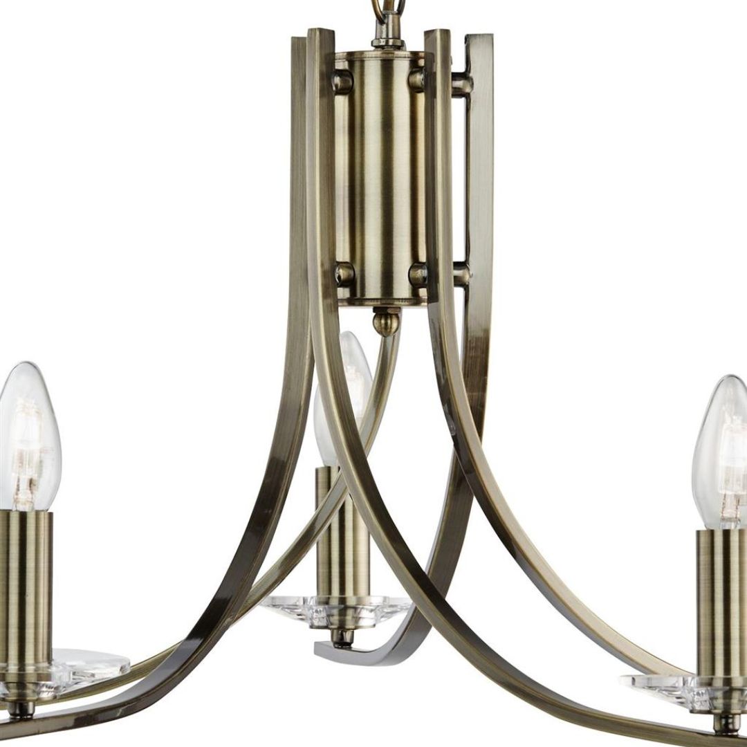 Ascona 5-Light Antique Brass Chandelier Ceiling Light