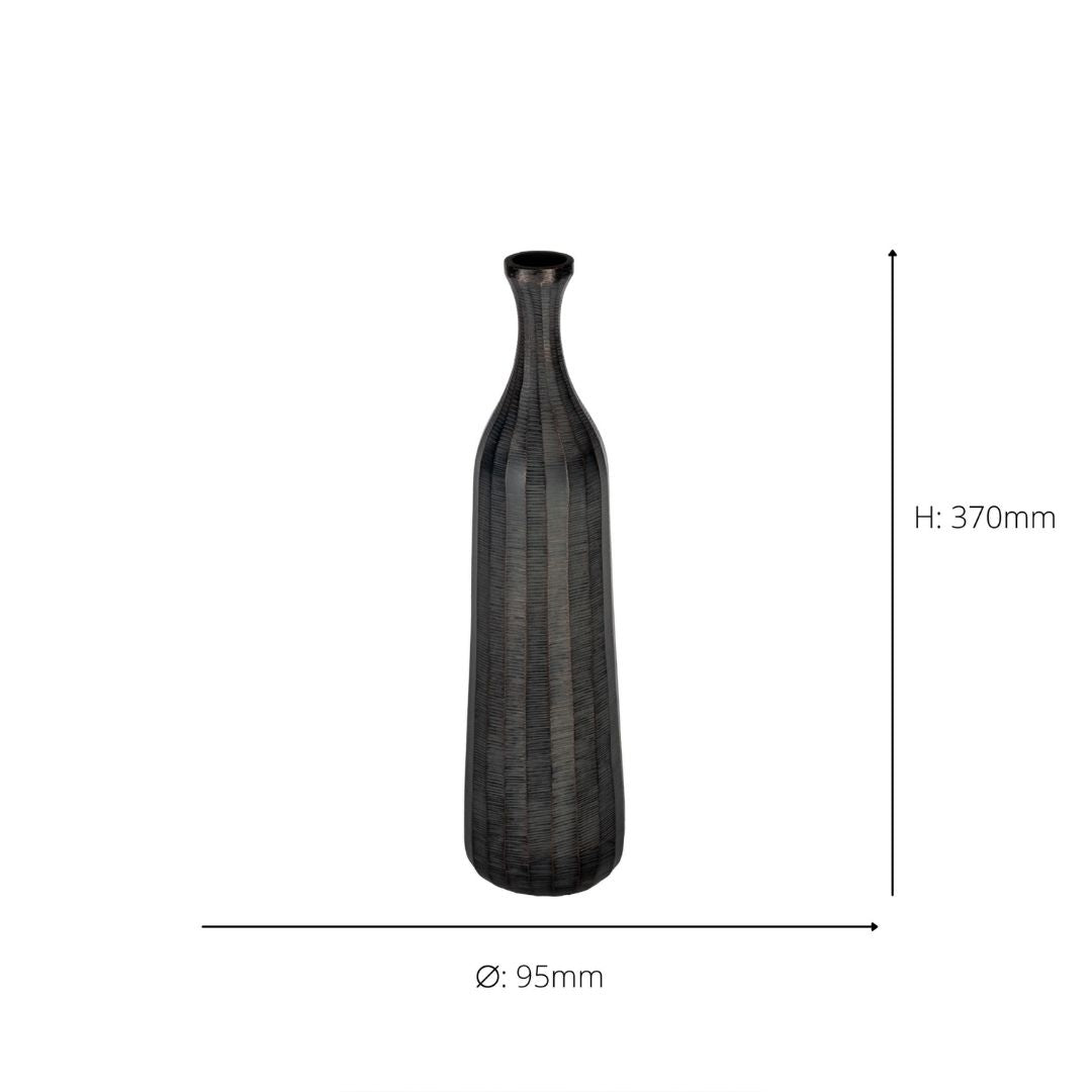 Dark Grey Bottle Vase 370 x 95mm