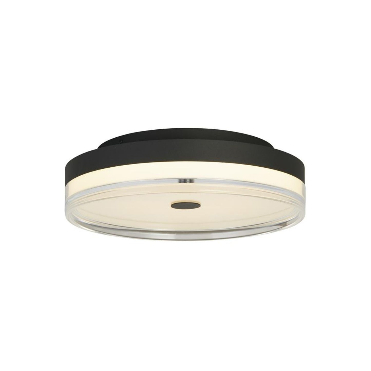 Cyprus Black & Clear LED Flush Ceiling Light