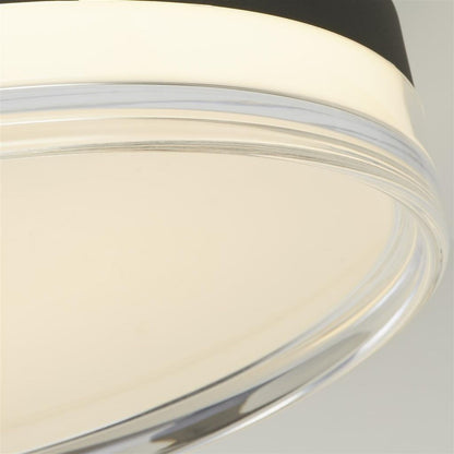 Cyprus Black & Clear LED Flush Ceiling Light