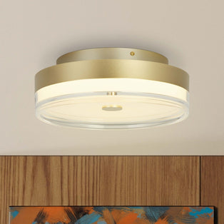 Cyprus Gold & Clear LED Flush Ceiling Light Small