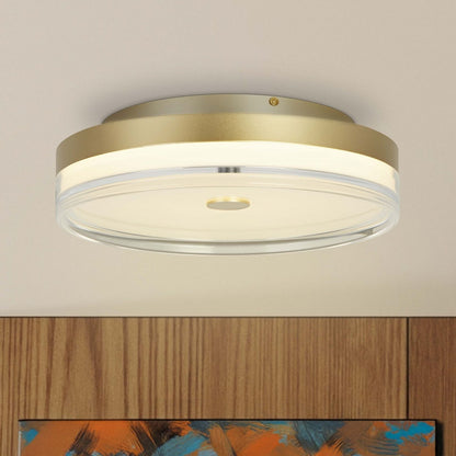 Cyprus Gold & Clear LED Flush Ceiling Light Large