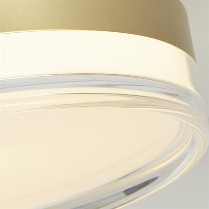 Cyprus Gold & Clear LED Flush Ceiling Light Large