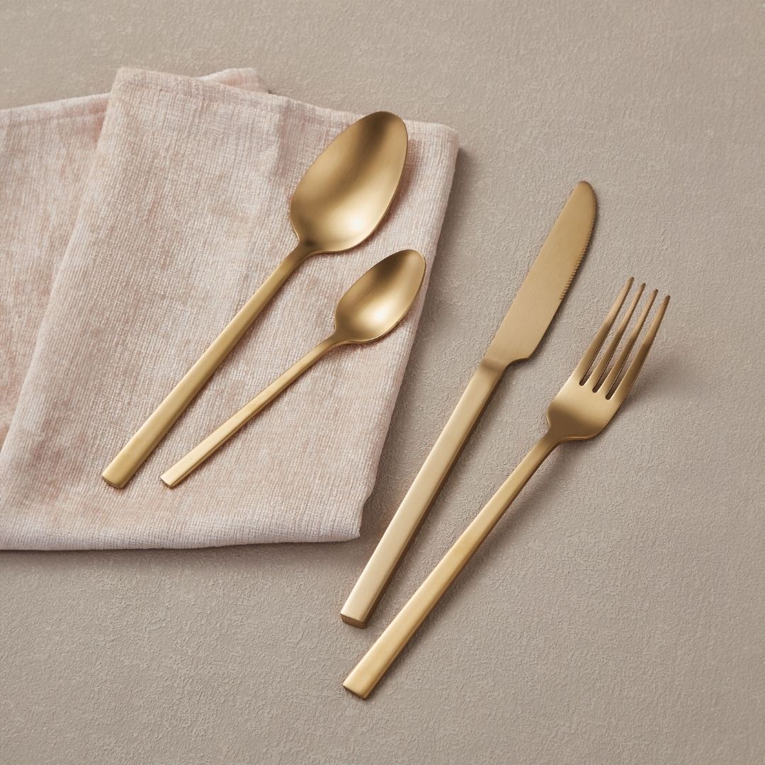 16 Piece Gold Cutlery Set