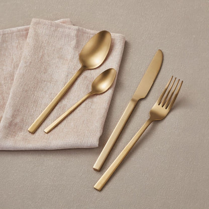 16 Piece Gold Cutlery Set