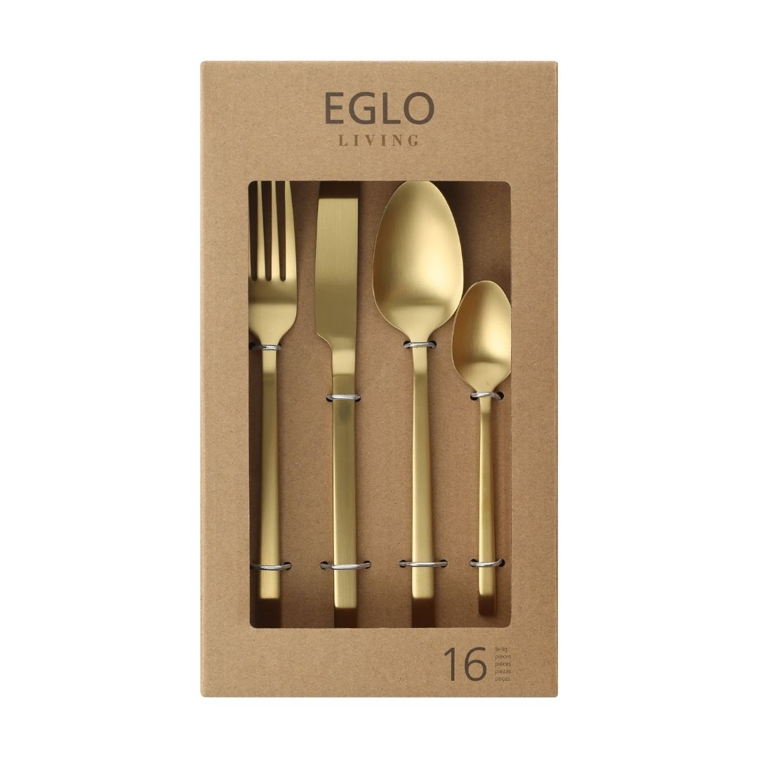 16 Piece Gold Cutlery Set