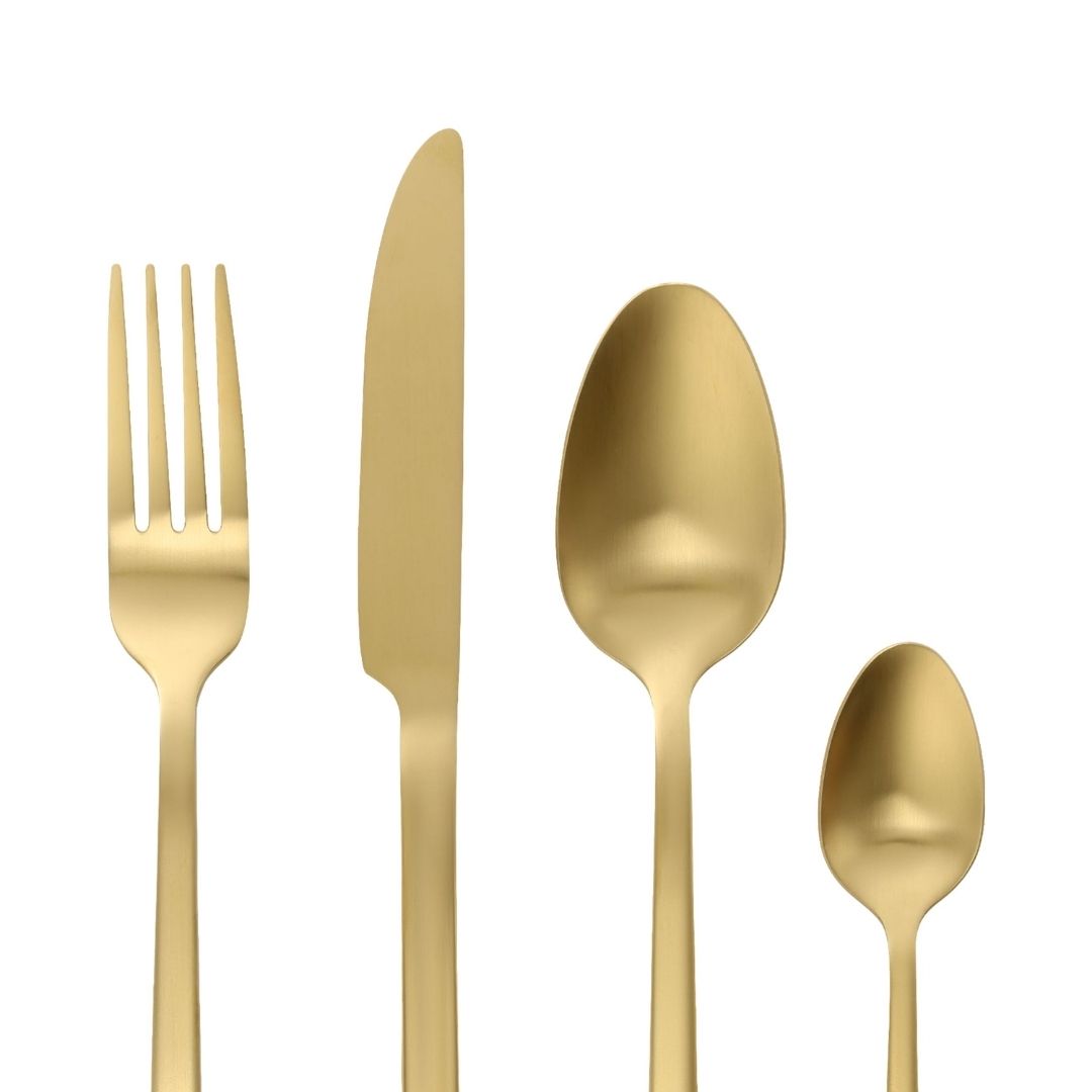 16 Piece Gold Cutlery Set