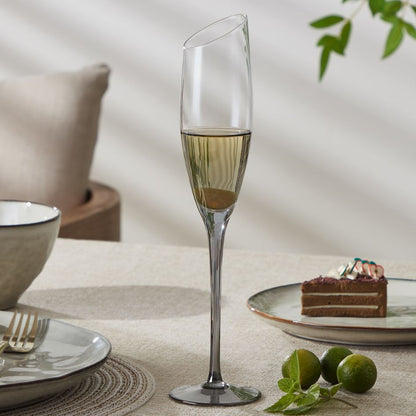 Champagne Flute with Angled Rim