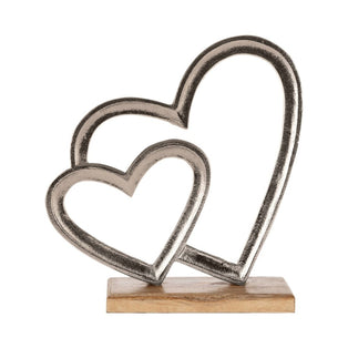 Tomamae Silver 2 Heart Ornament 265 x 275mm