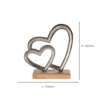 Tomamae Silver 2 Heart Ornament 170 x 185mm