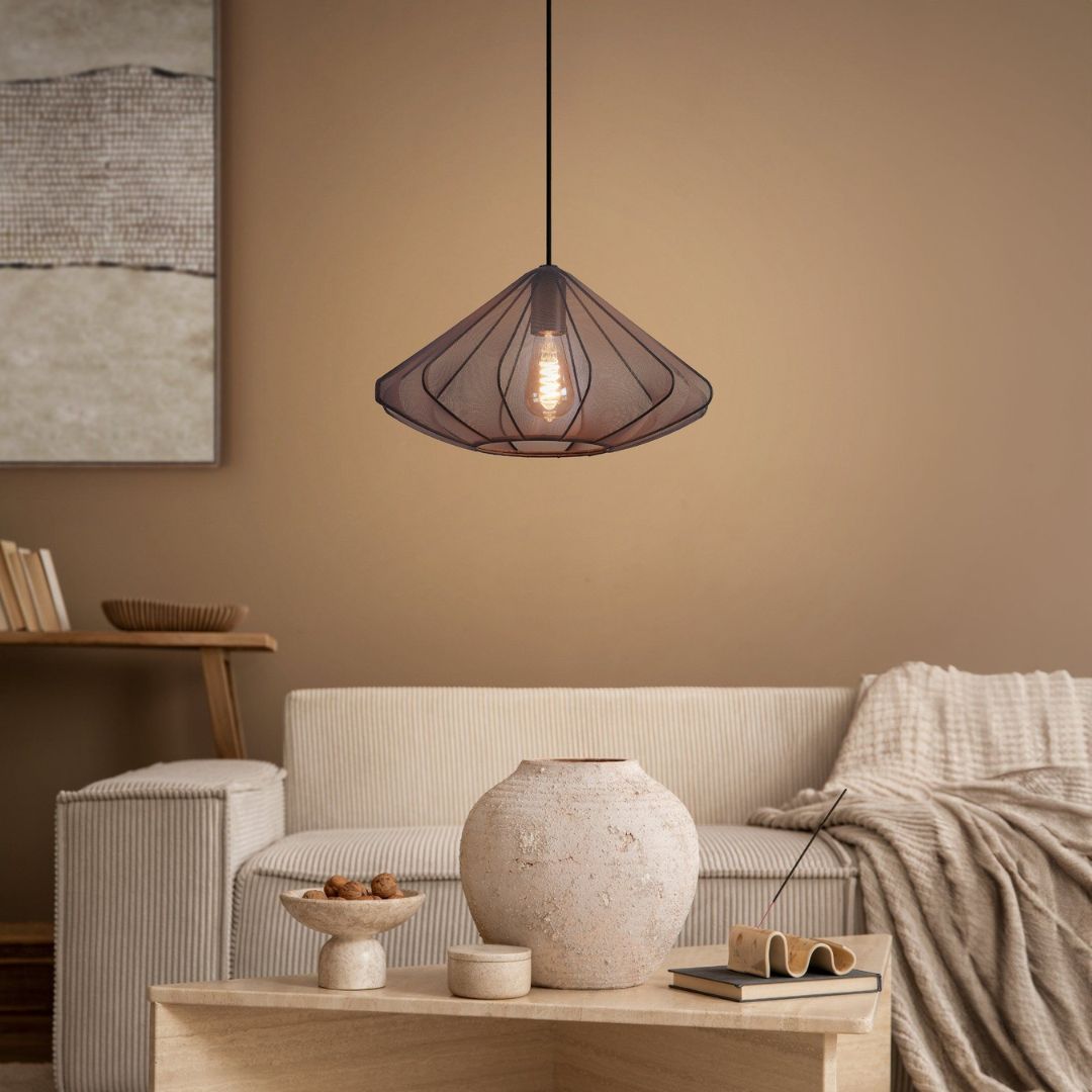 Dolwen Oval Black Mesh Pendant Ceiling Light