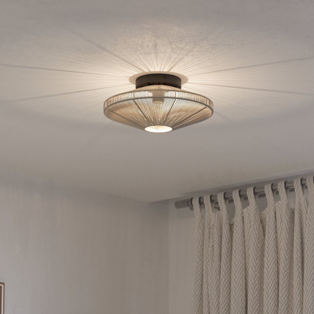 Midsumer Cream & Black Flush Ceiling Light