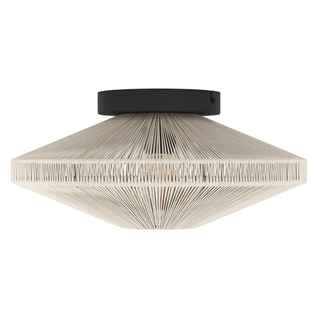 Midsumer Cream & Black Flush Ceiling Light