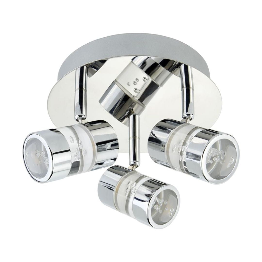 Bubbles Bathroom 3 Light LED Polished Chrome Ceiling Light