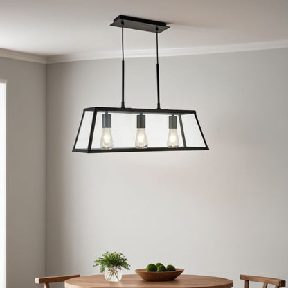 Voyager 3 Light Black Flush or Pendant Ceiling Light