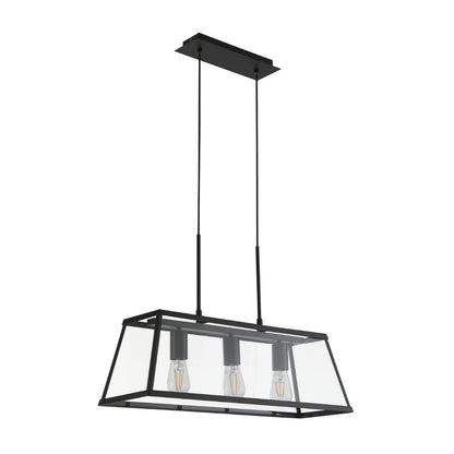 Voyager 3 Light Black Flush or Pendant Ceiling Light