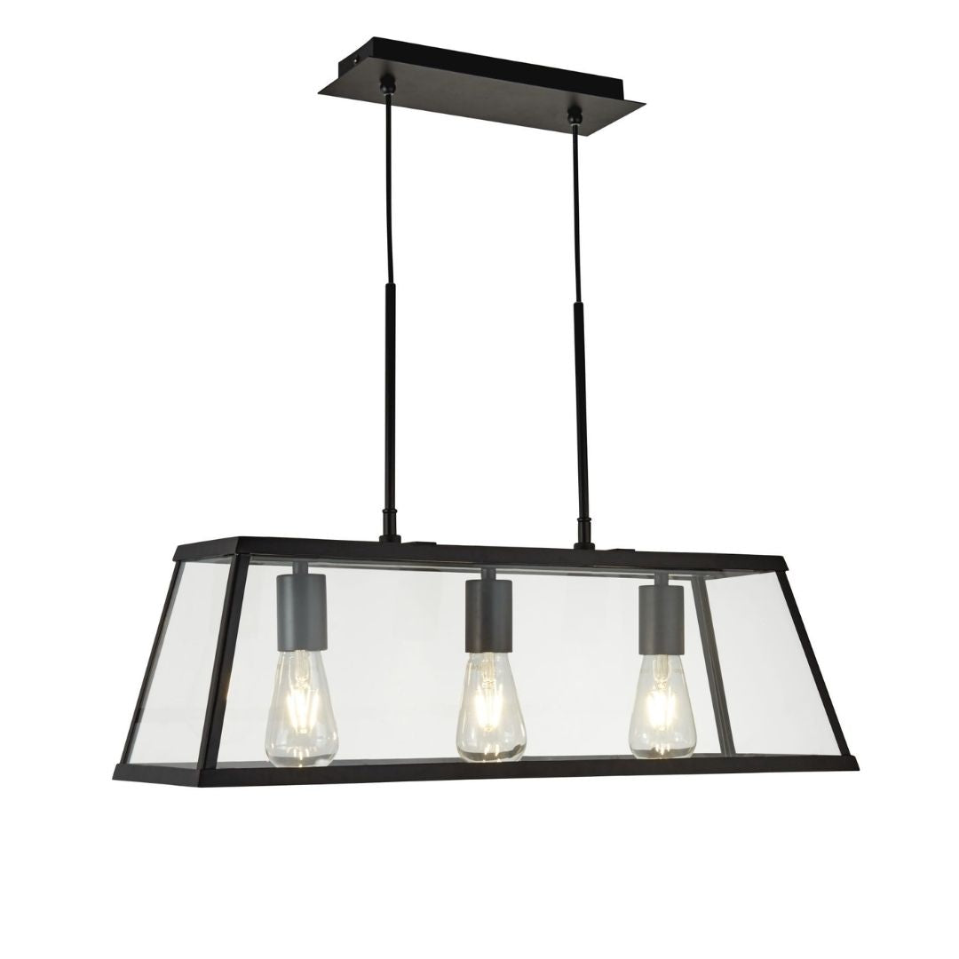 Voyager 3 Light Black Flush or Pendant Ceiling Light