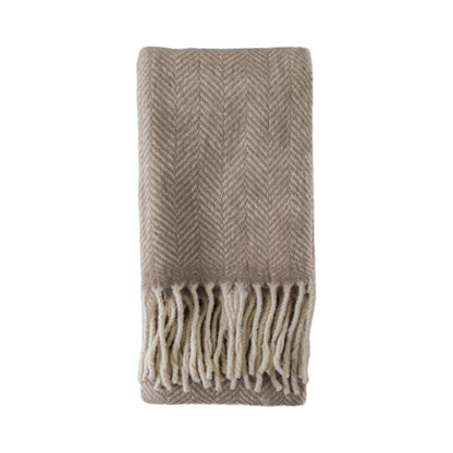 WOOL THROW TAUPE