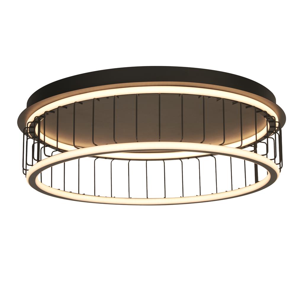 Circolo Black Cage LED Flush Ceiling Light Large