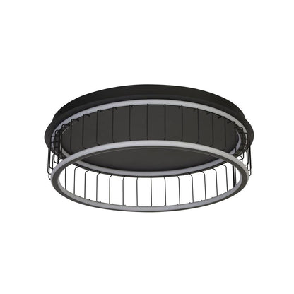 Circolo Black Cage LED Flush Ceiling Light Large