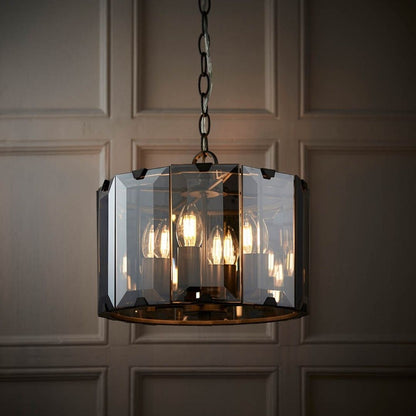 Clooney 4 Light Smoked Glass Pendant Ceiling Light