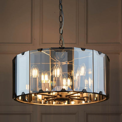 Clooney 8 Light Smoked Glass Pendant Ceiling Light