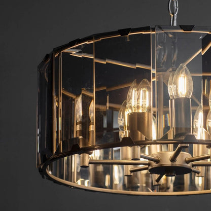 Clooney 8 Light Smoked Glass Pendant Ceiling Light