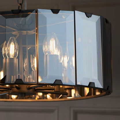 Clooney 8 Light Smoked Glass Pendant Ceiling Light