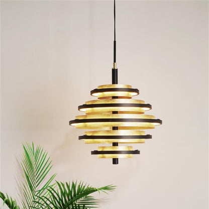 Hive 5 Light Black & Gold LED Pendant Ceiling Light