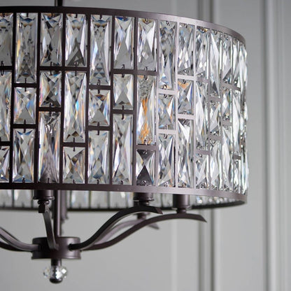 Belle 8 Light Dark Bronze & Crystal Pendant Ceiling Light