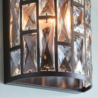 Belle Dark Bronze & Crystal Wall Light