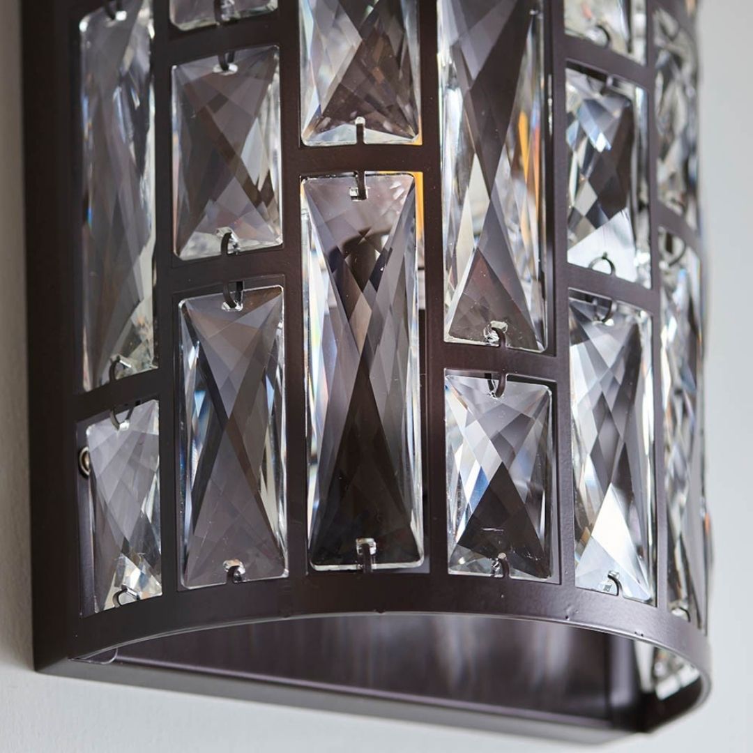 Belle Dark Bronze & Crystal Wall Light