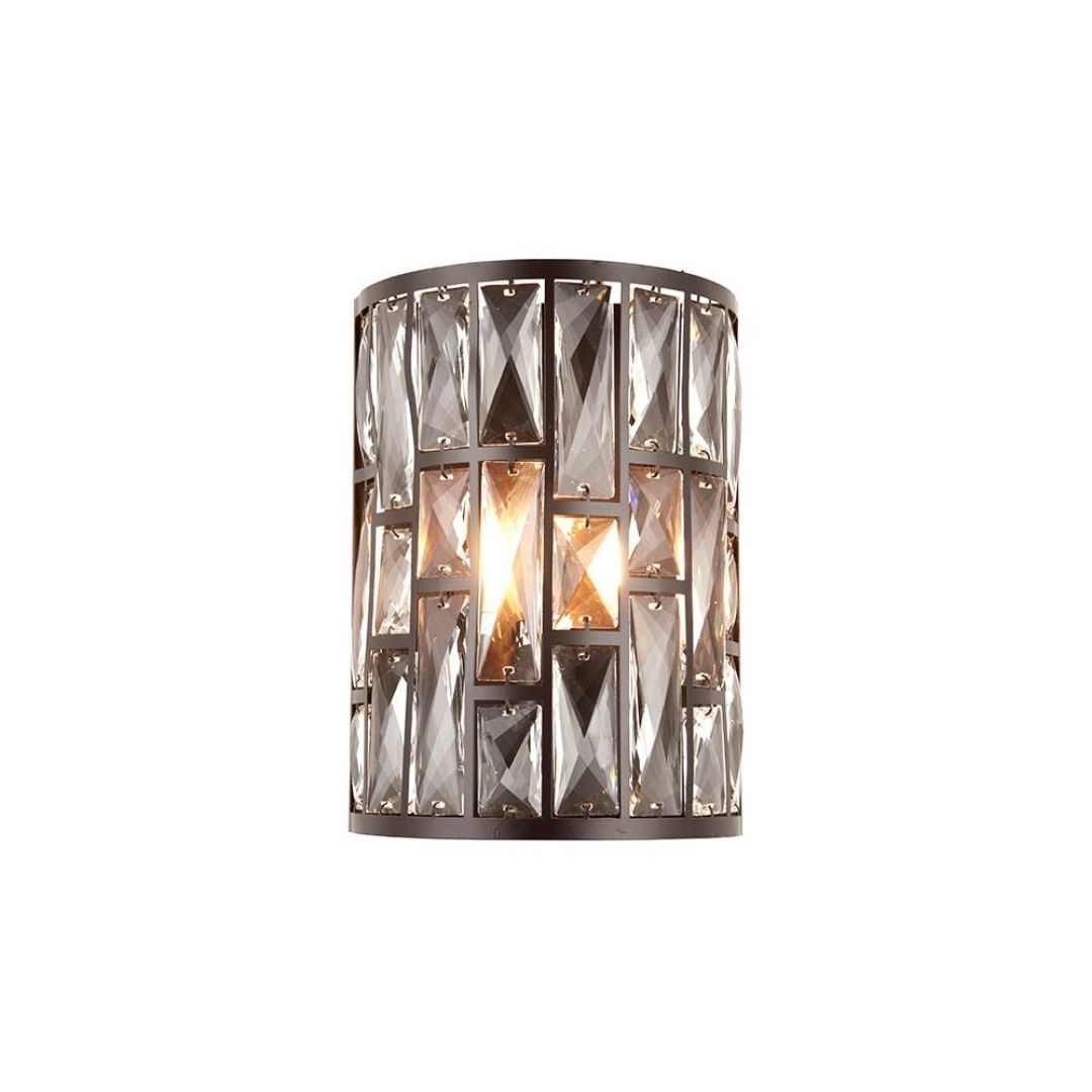 Belle Dark Bronze & Crystal Wall Light