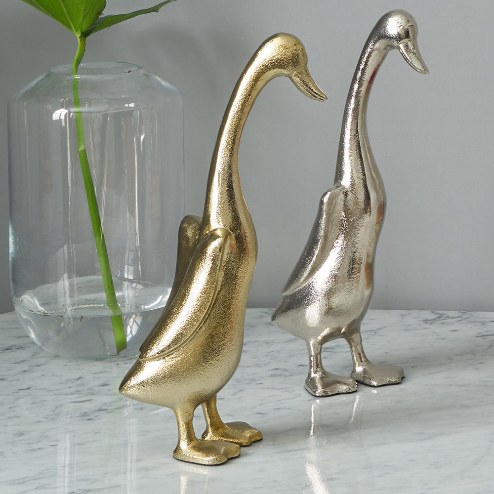 Gold Large Metal Duck Statue