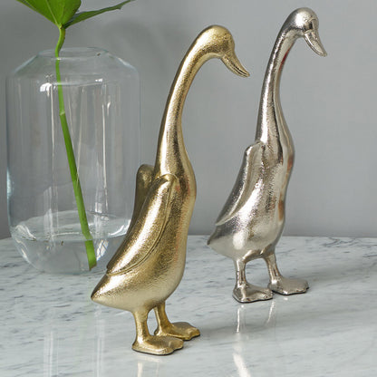 Gold Large Metal Duck Statue