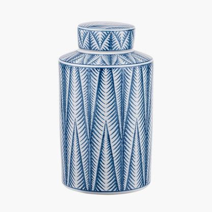 Samara Blue & White Aztec Ceramic Jar