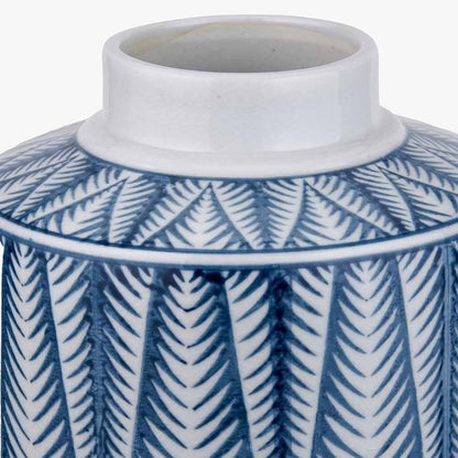 Samara Blue & White Aztec Ceramic Jar