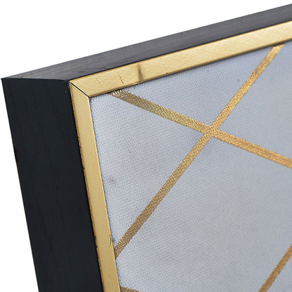 Geo White Marble Gold Canvas 80x60cm