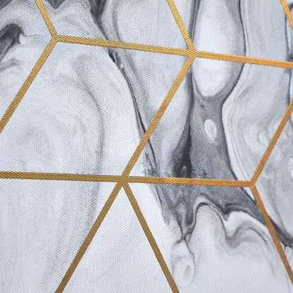 Geo White Marble Gold Canvas 80x60cm