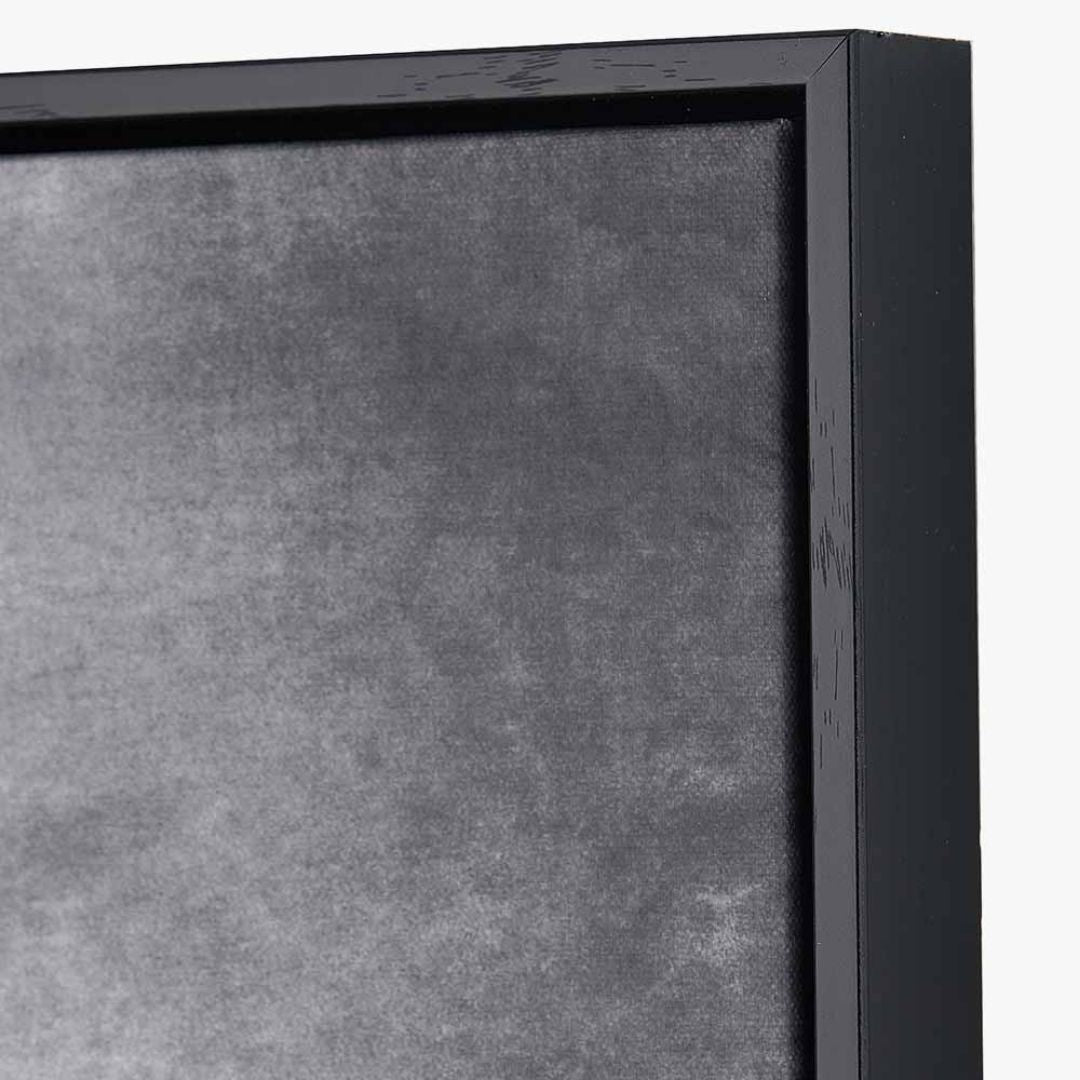 Monochrome Abstract Square Canvas with Black Frame