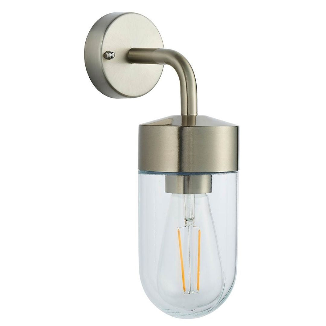 North Stainless Steel & Glass Outdoor Wall Light