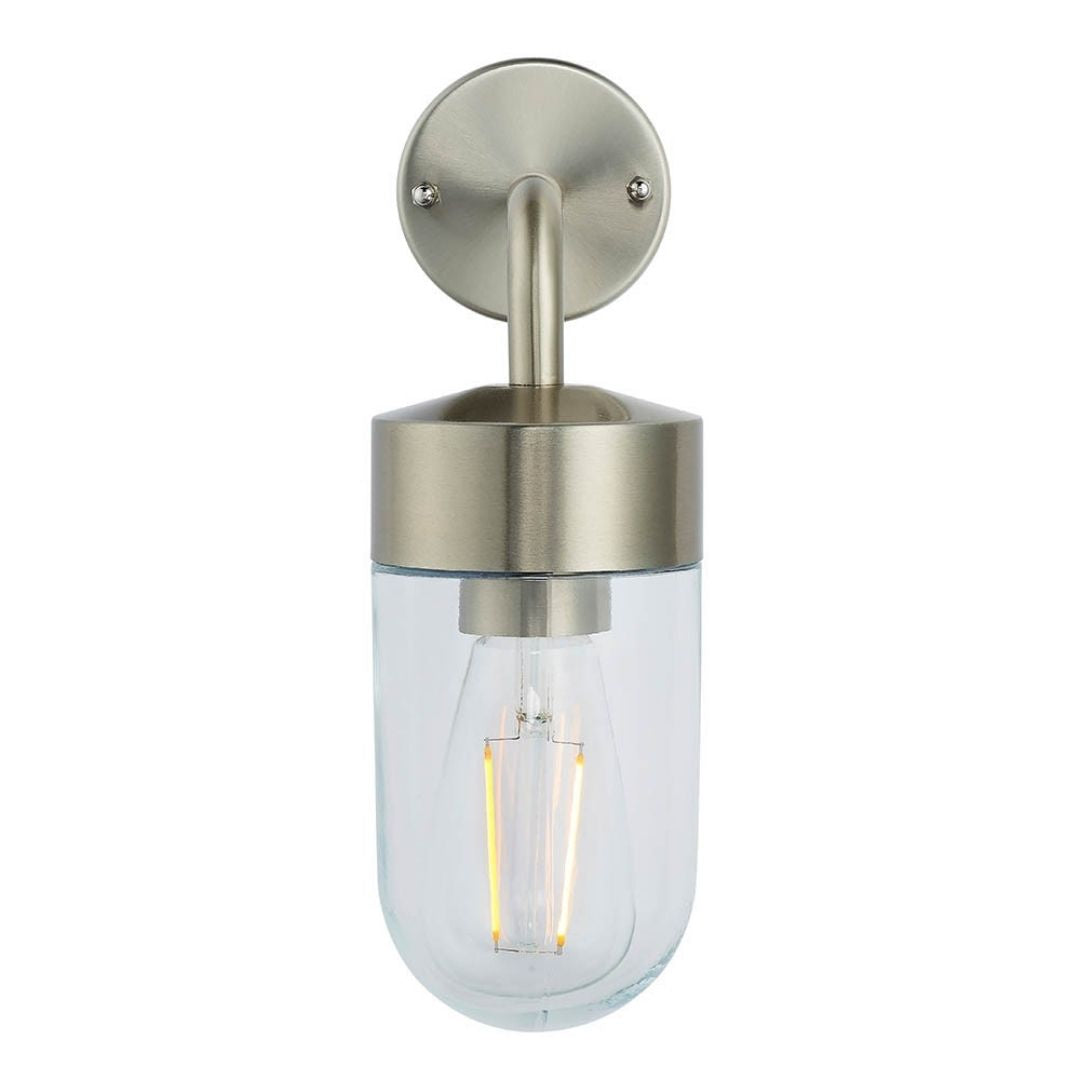 North Stainless Steel & Glass Outdoor Wall Light