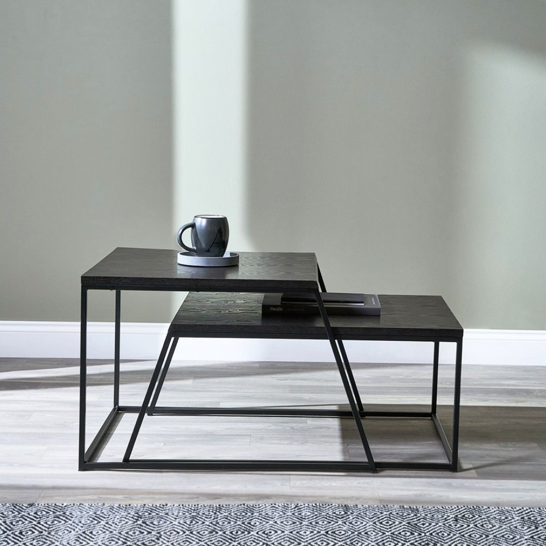 Mashiko Black Ash Veneer Duo Coffee Tables