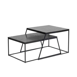 Mashiko Black Ash Veneer Duo Coffee Tables