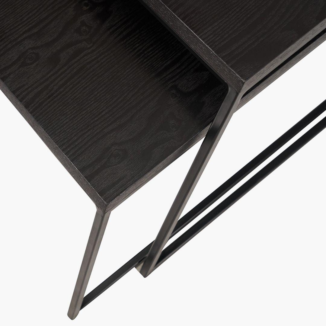 Mashiko Black Ash Veneer Duo Coffee Tables