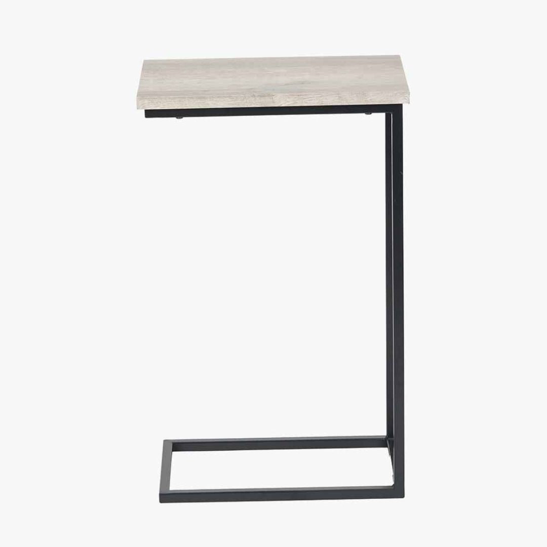 Soho Grey Oak and Black Metal Side Table