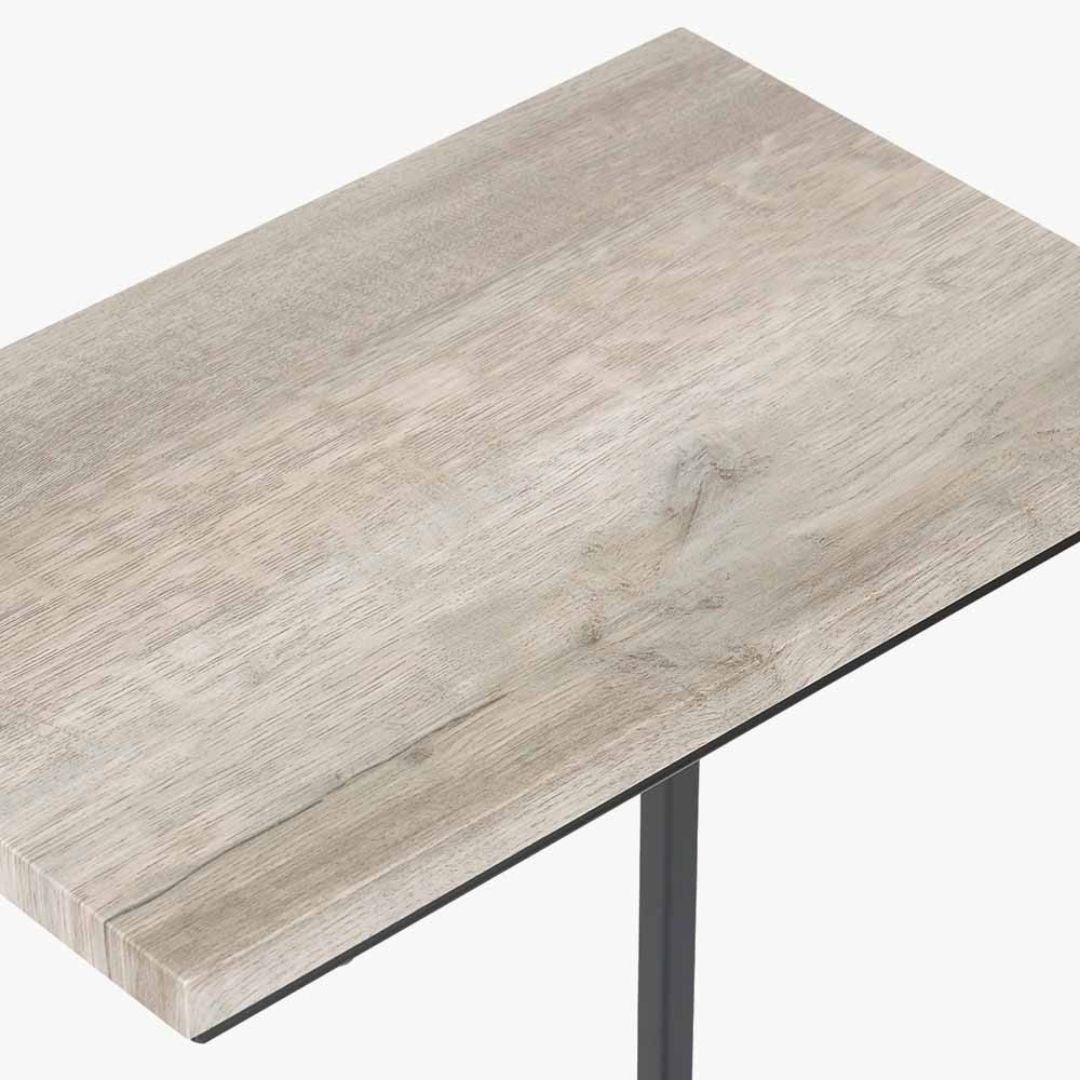 Soho Grey Oak and Black Metal Side Table